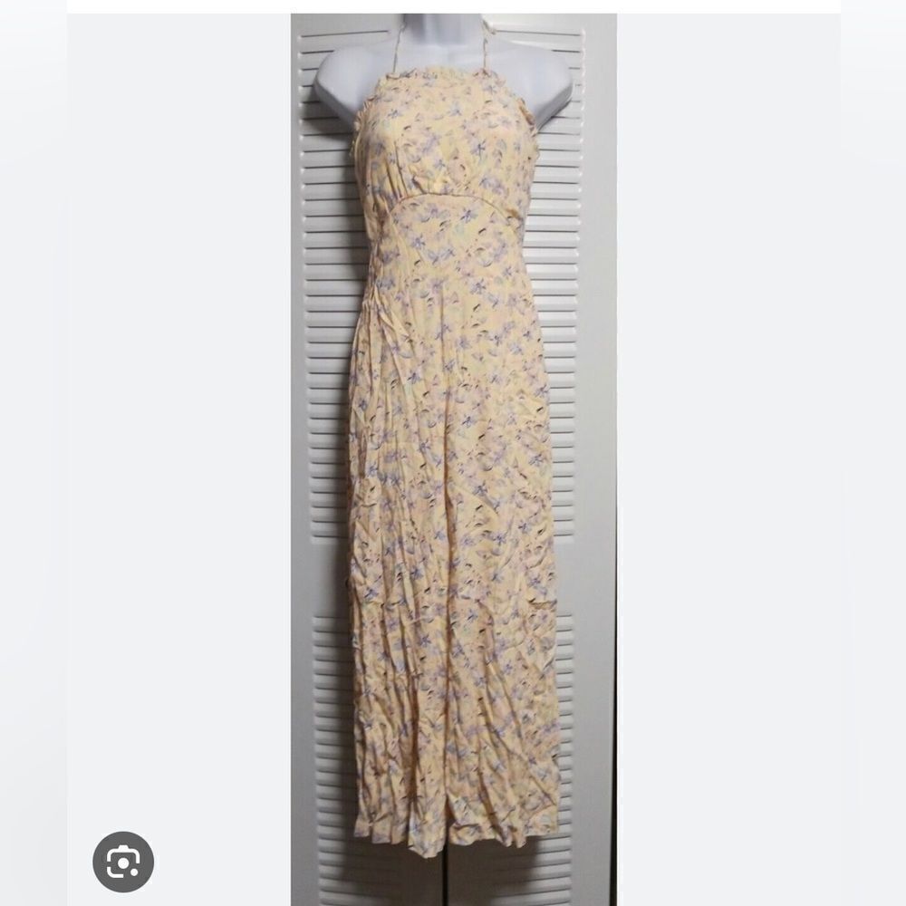 GB yellow floral spaghetti strap‎ pants romper, size medium